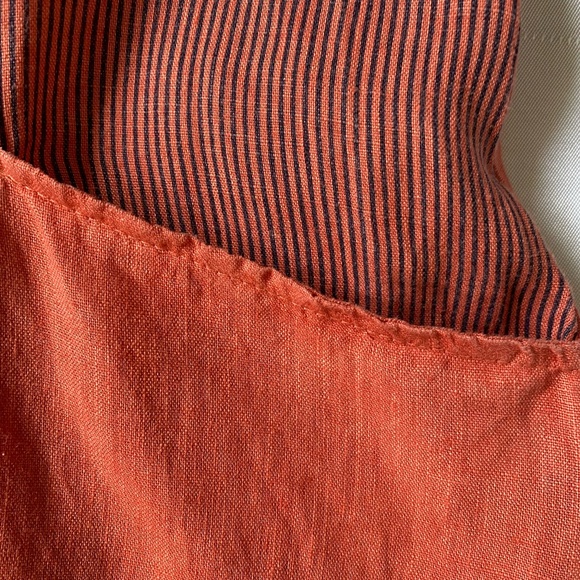 Burnt orange linen tunic/dress. lagenlook boho unique. Italy. Sz S - Picture 8 of 15